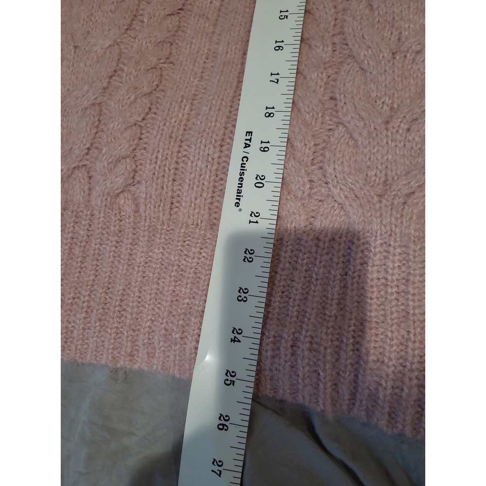 A New Day Mauve Chunky Cable Knit Crewneck Sweater Women SZ XL drop shoulder - Picture 7 of 11